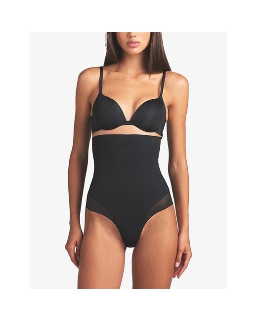 Skims Black Power Mesh Shapewear Core Sculpt High-Waist Briefs