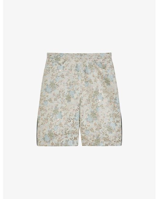Ted Baker Ferrand Floral Jacquard Cottonblend Shorts in Metallic