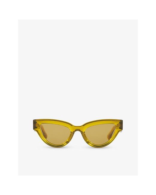 Bottega Veneta Yellow 6j000413 Bv1249s Cat Eye-frame Injected Sunglasses