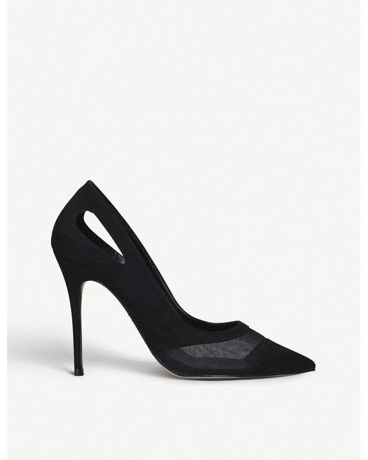 Carvela Kurt Geiger Luxx Cutout Faux-leather Heeled Courts in Black - Lyst
