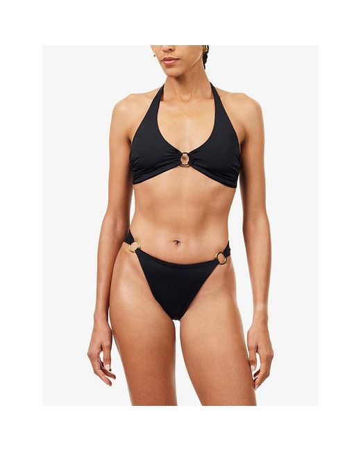 Away That Day Black Sorrento Halter Neck Bikini Top
