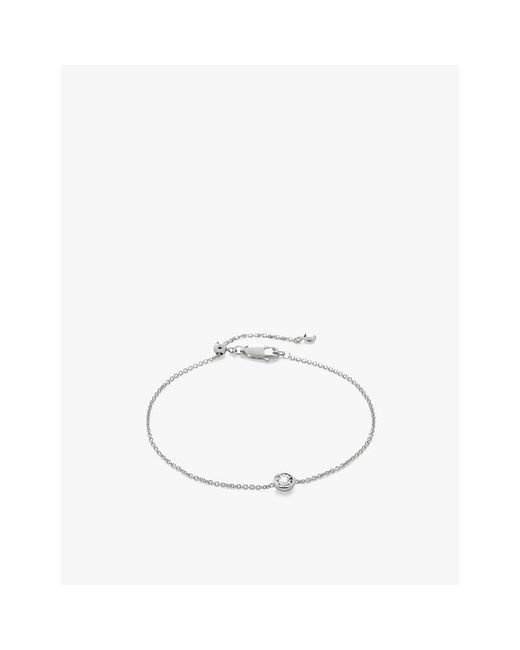 Monica Vinader White Solitaire Sterling- And 0.06Ct Lab-Grown Diamond Bracelet