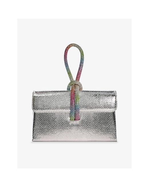 Dune Gray Brynie Metallic Faux-leather Top-handle Bag