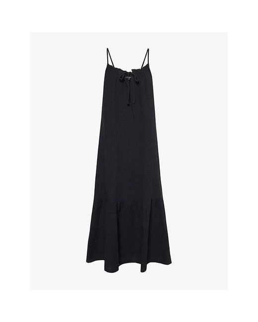 Rails Black Marseille Relaxed-fit Cotton Midi Dress