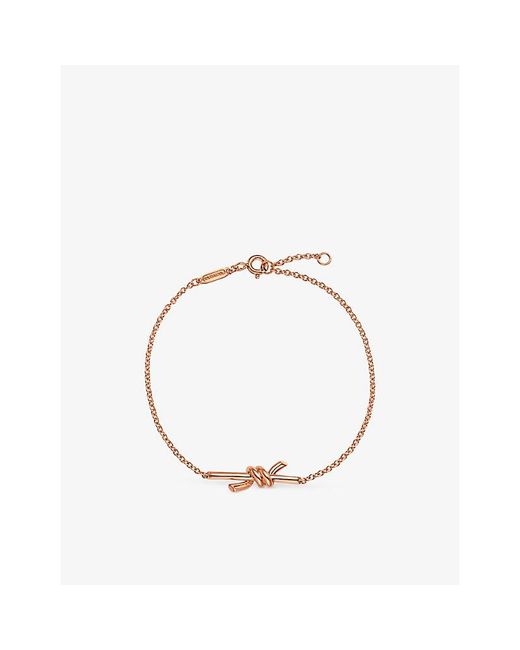 Tiffany & Co Metallic Tiffany Knot Small 18Ct Rose- Chain Bracelet