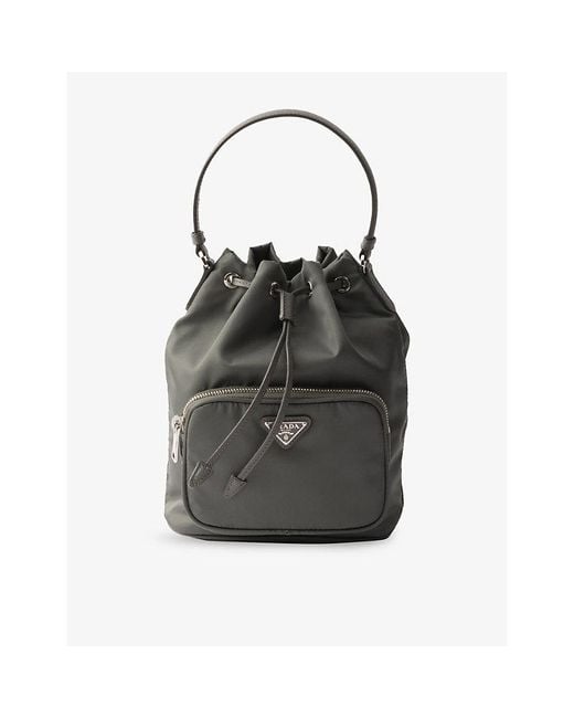 Prada Black Duet Re-Nylon Bucket Bag