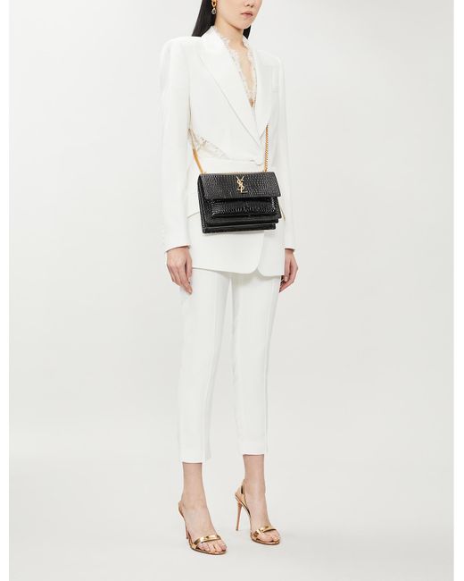 Ysl sunset medium croc black hotsell