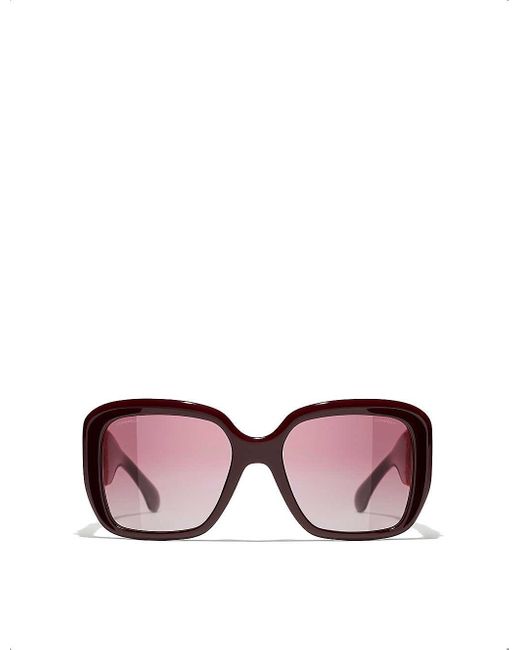 Chanel Pink Ch5512 Square-frame Acetate Sunglasses
