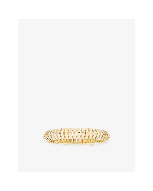 Apm Monaco Metallic Rayon De Soleil 18Ct- Plated Alloy And Cubic Zirconia Bracelet