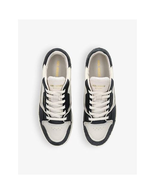 Axel Arigato White Clay Foiled-Logo Leather And Suede Low-Top Trainers for men