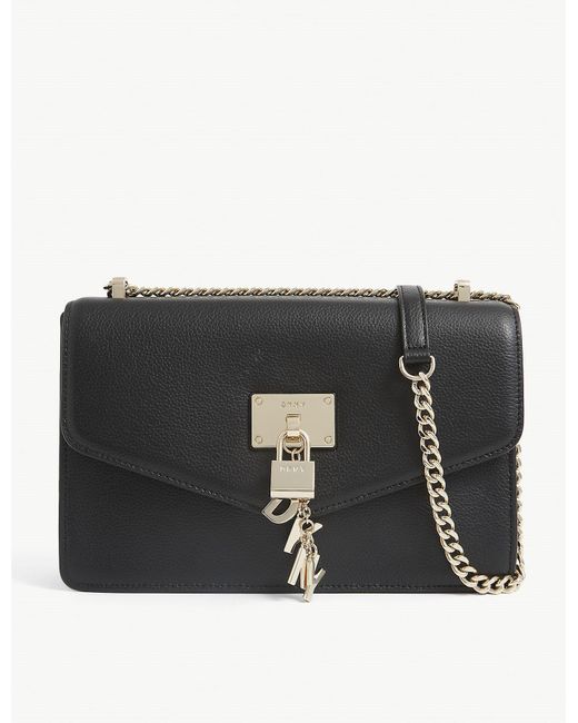 DKNY Elissa Small Leather Shoulder Bag in Black Lyst