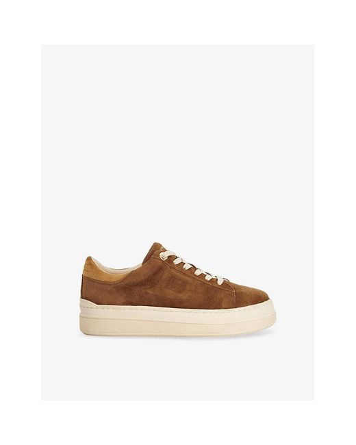 Dune Brown Eden Suede Trainers