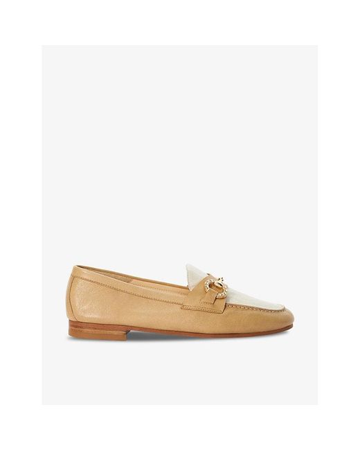 Dune Natural Gemstone Diamante-snaffle Leather Loafers