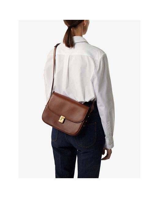 Soeur Brown Belissima Maxi Leather Cross-body Bag