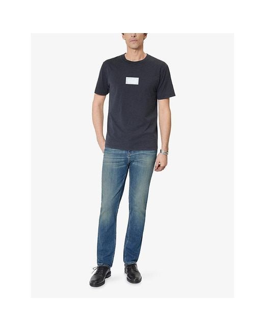The Kooples Blue Branded Short-Sleeved Cotton-Jersey T-Shirt for men