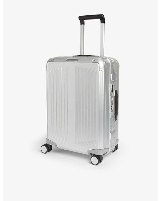 Samsonite Gray Lite-box Alu Spinner Hard Case 4 Wheel Cabin Suitcase 55cm