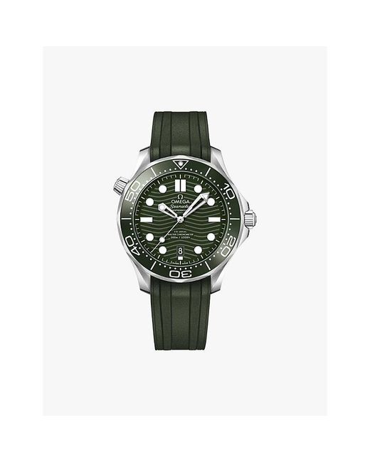 Omega Green 210.32.42.20.10.001 Seamaster Diver 300M Steel And Rubber Self-Winding Watch for men