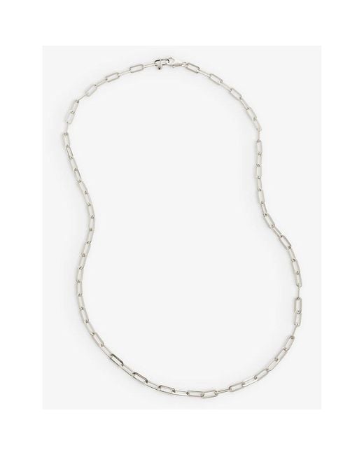 Monica Vinader White Paperclip-Chain Sterling- Necklace