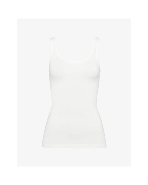 Hanro White Stretch-microfibre Top
