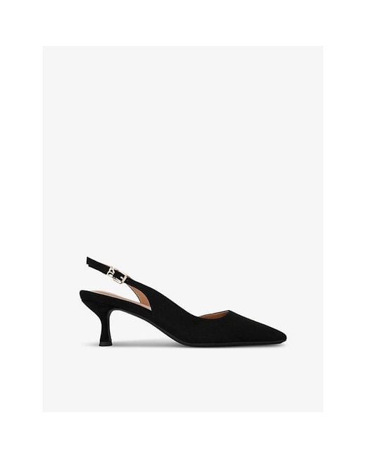 KG by Kurt Geiger Black Aria Low 2 Slingback Suede Courts