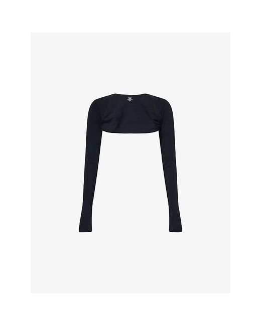 Cheap Monday Blue Runyon Canyon Long-Sleeves Stretch-Woven Bolero
