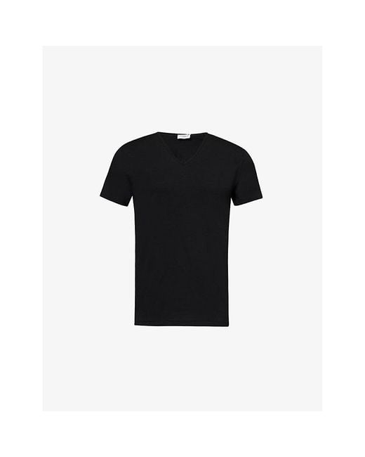 Zimmerli of Switzerland Black Pure Comfort Cotton-Blend T-Shirt for men