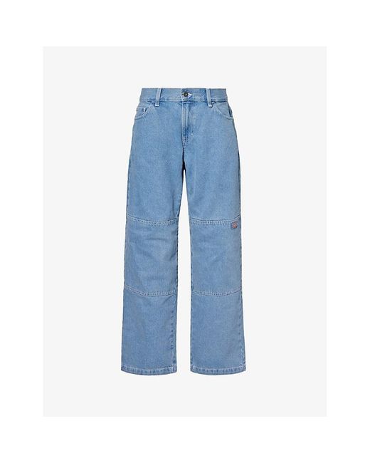 Dickies Blue Double-knee Wide-leg Jeans for men