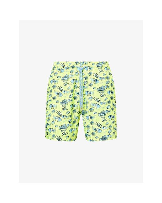 Vilebrequin Green Mahina Printed Swim Shorts for men