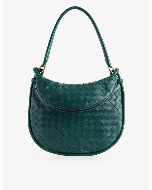 Bottega Veneta Green Gemelli Leather Shoulder Bag