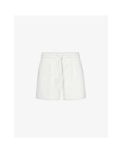Nanushka White Amil Drawstring Waist Faux-leather Shorts
