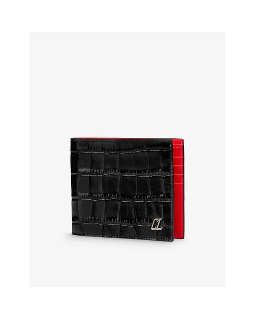 Christian Louboutin Coolcard Logo-plaque Croc-embossed Leather