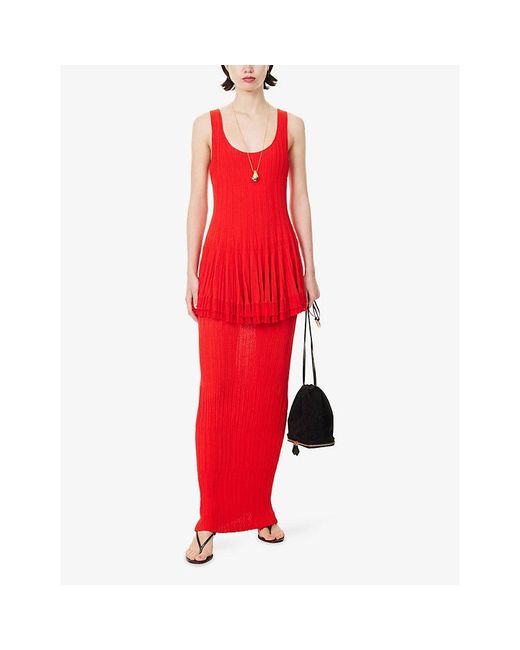 Ashlyn Kishi Layered Knitted Maxi Dress