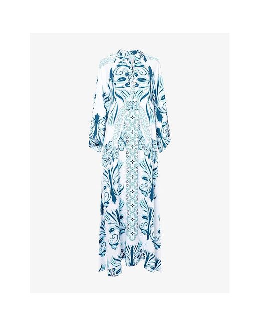 Melissa Odabash Blue Amity Woven Beach Dress