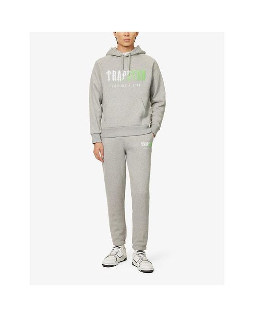 Trapstar Decoded Chenille Logo Cotton Blend Jersey Jogging Bottoms in Grey for Men Lyst UK