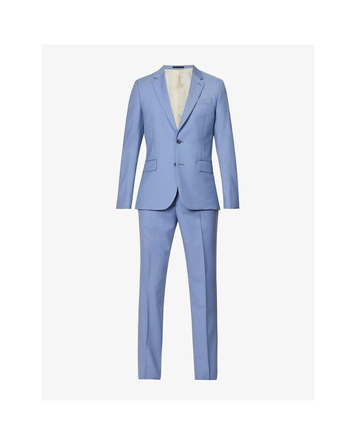 Paul Smith Single-breasted Slim-fit Wool-blend Suit in Blue for Men | Lyst