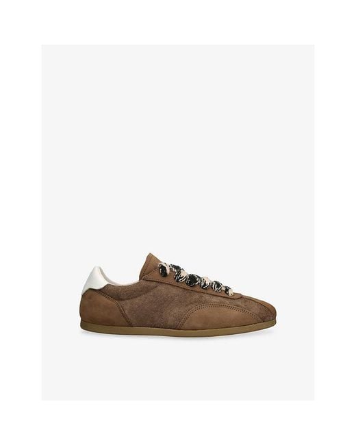 Represent Brown Low Pro Leather And Suede Trainers for men