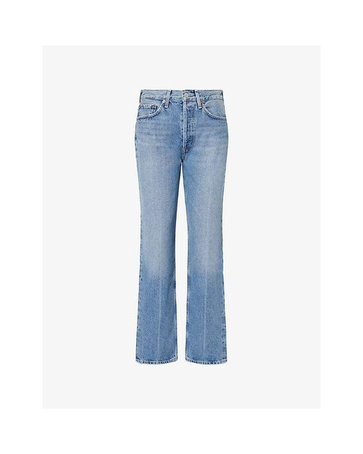 Agolde Blue Lana Straight-Leg Denim Jeans