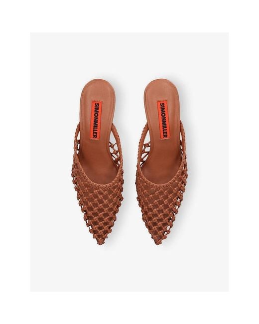 Simon Miller Brown Knotted Gala Heeled Woven Mules