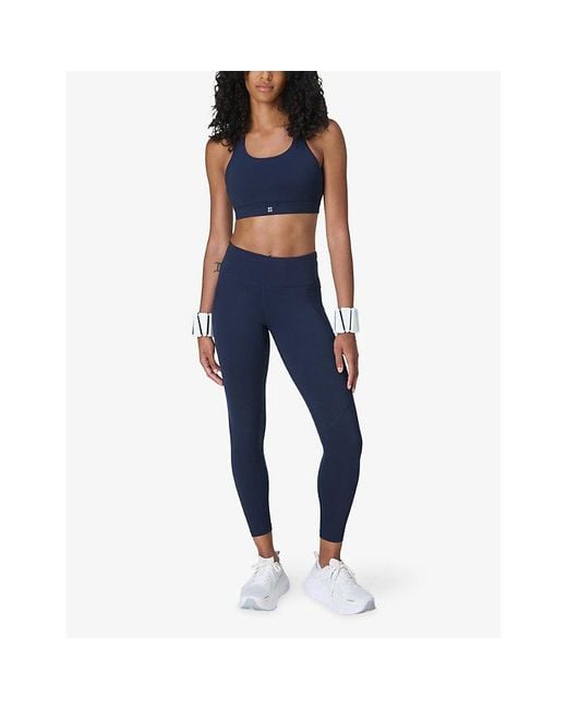 Sweaty Betty Blue Power Medium Support Seam-Free Sports Bra