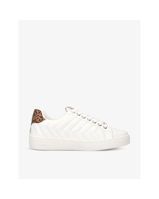 Carvela Kurt Geiger White Joyful Quilted Faux-leather Low-top Trainers