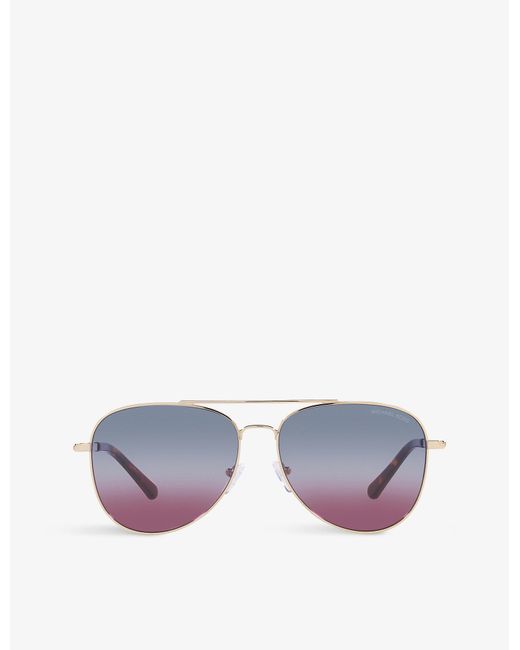 Michael Kors Mk1045 San Diego Metal Aviator Sunglasses in Brown Lyst UK