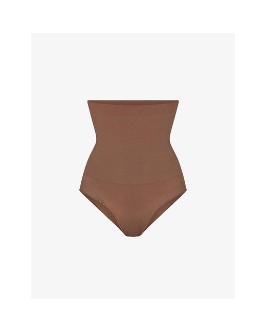 Skims Brown Core Control High-Rise Stretch-Woven Briefs Xxl
