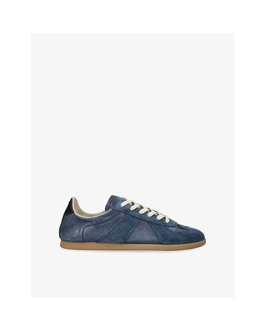 Maison Margiela Blue Replica Low Pro Suede Trainers for men