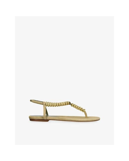 Le Monde Beryl Natural Beaded Suede Sandals
