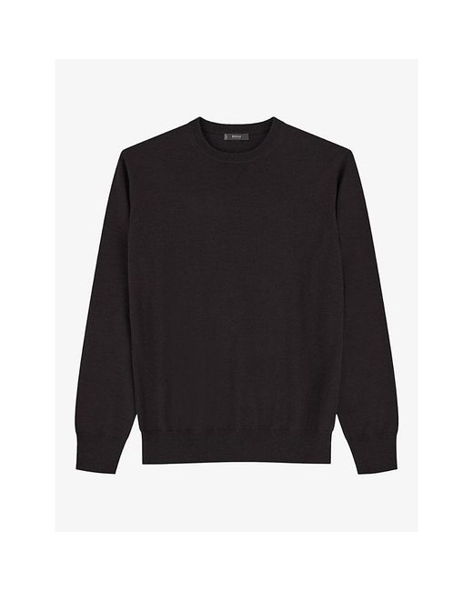 Boggi Black Extrafine Merino-Wool Jumper for men