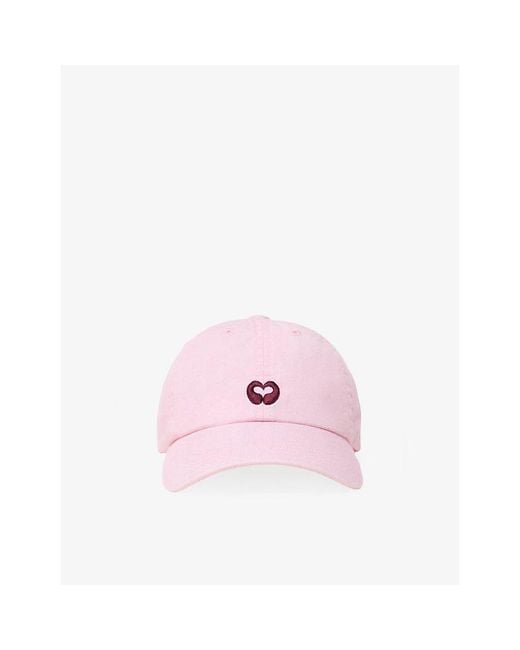 Maje Pink Logo-Embroidered Cotton Baseball Cap