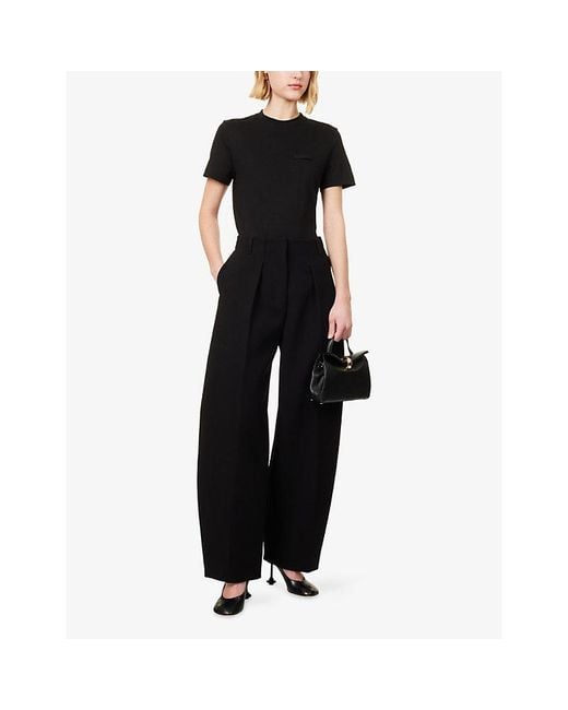 Jacquemus Black Le T-Shirt Grosgrain-Logo Cotton-Jersey T-Shirt