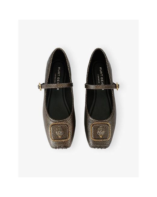Kurt Geiger Multicolor Pimplico Embellished Leather Ballet Flats