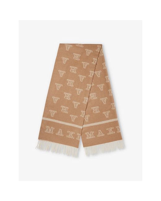 【関税&送料込】Max Mara Wsklause Scarf In Cashmere Beige Wsklause Scarf by Max Mara on Sale