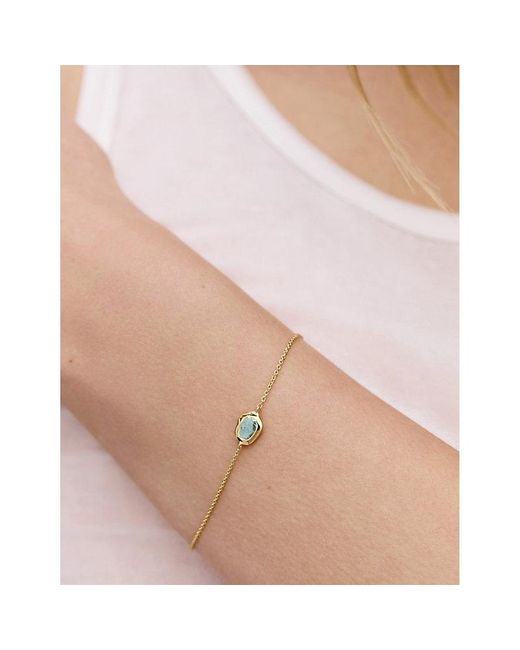 Monica Vinader Metallic Odyssey Aquamarine 18Ct- Vermeil Chain Bracelet